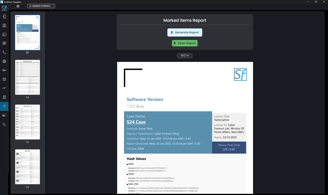 Visualizer Reporting Screenshot